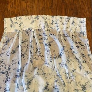 DKNY SHEER CURTAINS Blue White Floral Set 6 Panels 31x95 Window Drapes